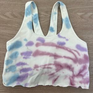 Spiritual Gangster Pink and Blue Tie-Dye Amor Tank Top XS